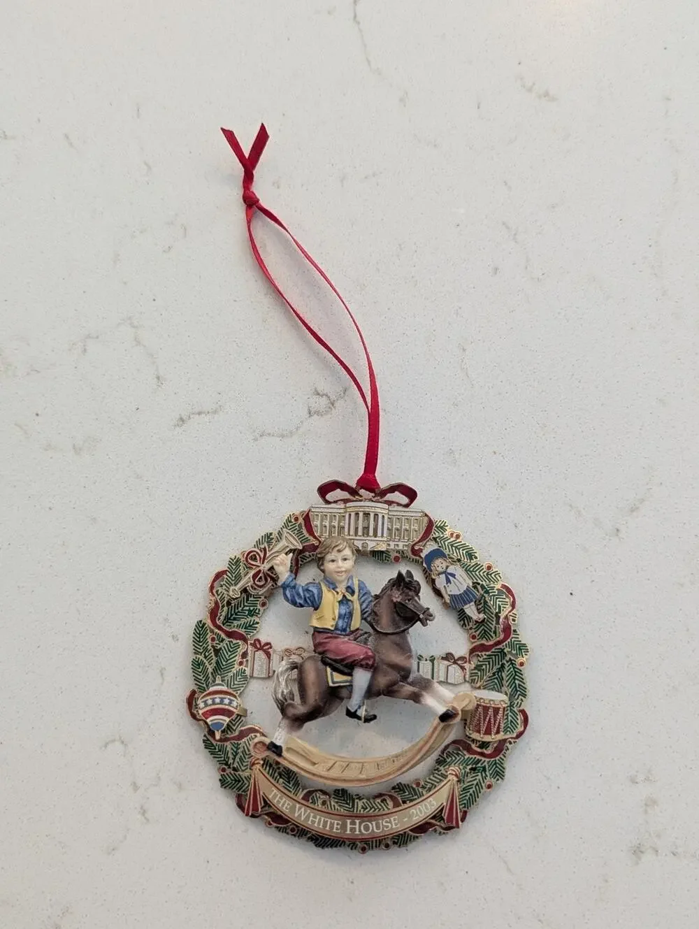 2003 Official White House Christmas Ornament Ulysses S Grant Rocking Horse